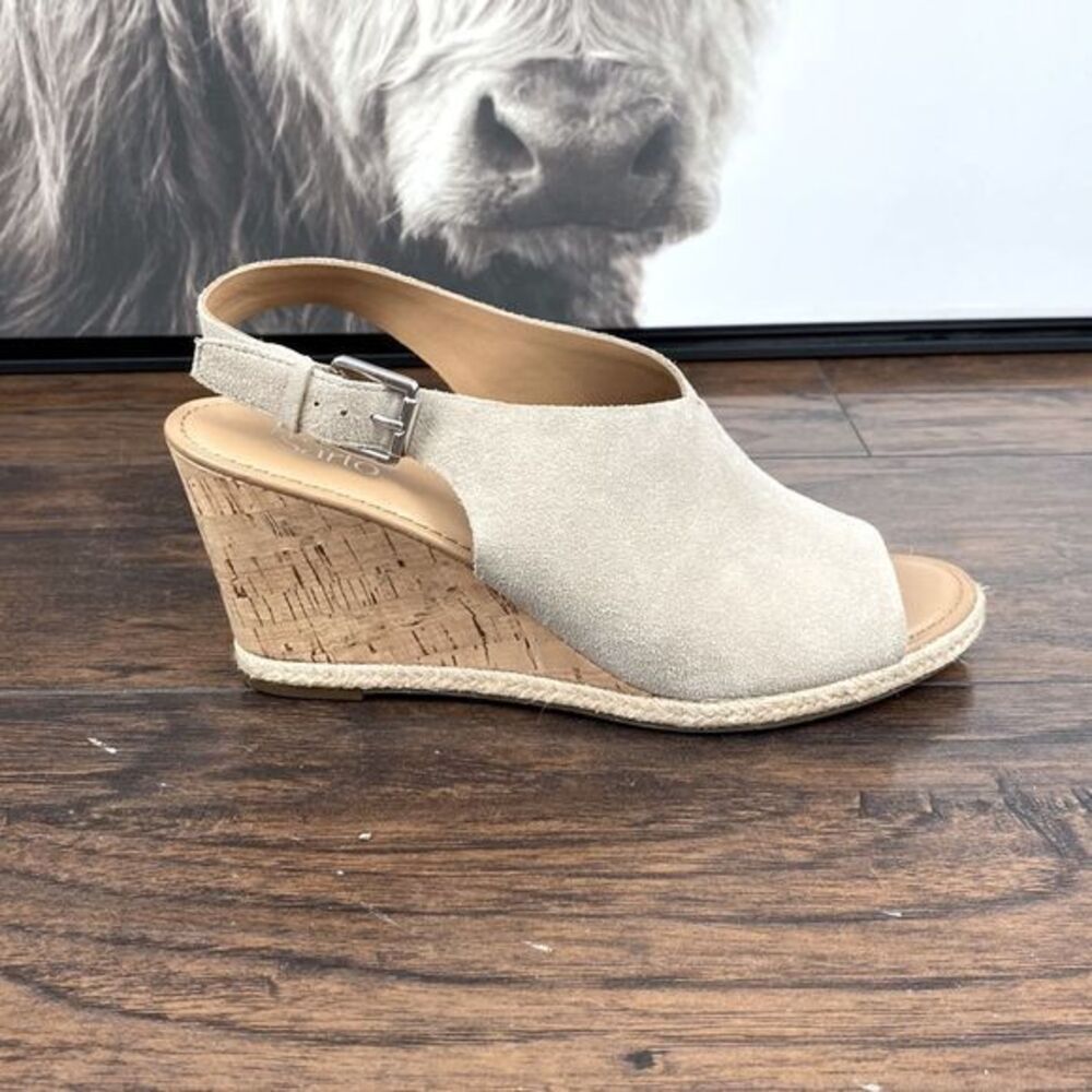 Franco Sarto Suede Sand Color Cork Wedges